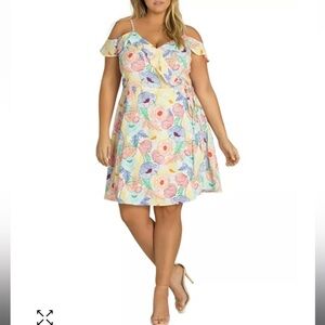 CITY CHIC ☆ ETCHED POPPY ☆ WRAP DRESS ☆ 2OW ☆ NWT